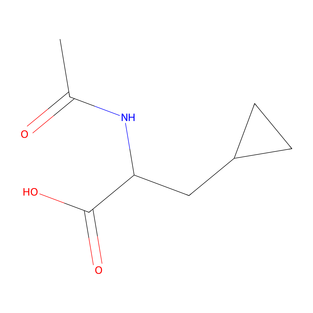 2-Acetylamino-3-cyclopropylpropionic acid molecular structure, CAS 133992-69-5