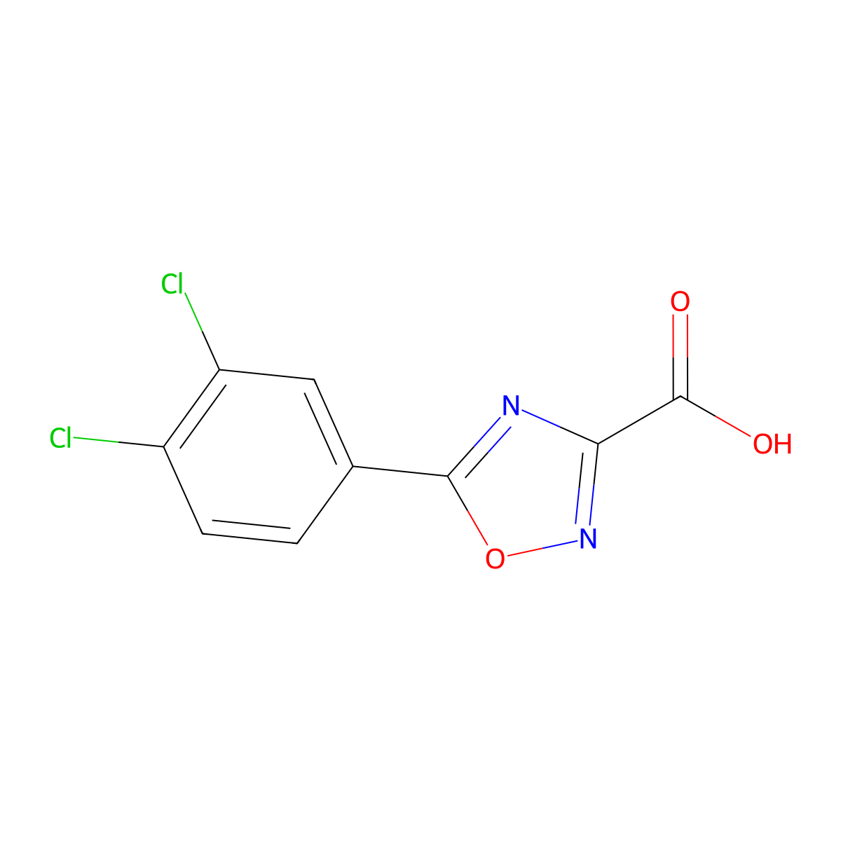 5-(3,4-Dichlorophenyl)-1,2,4-oxadiazole-3-carboxylic acid molecular structure, CAS 1339920-66-9