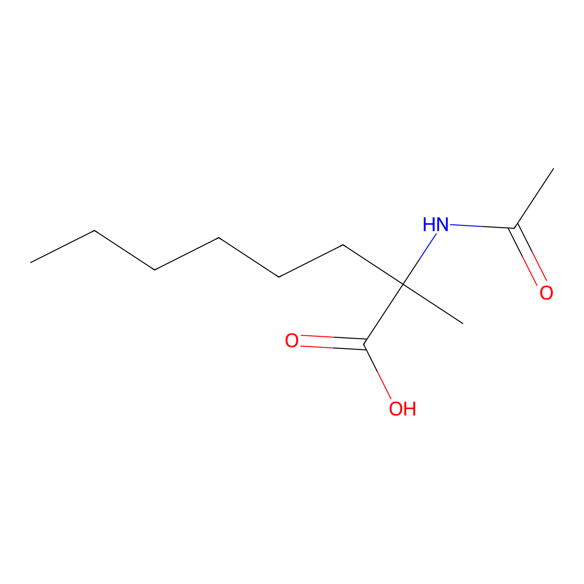 2-Acetamido-2-methyloctanoic acid molecular structure, CAS 1339920-90-9