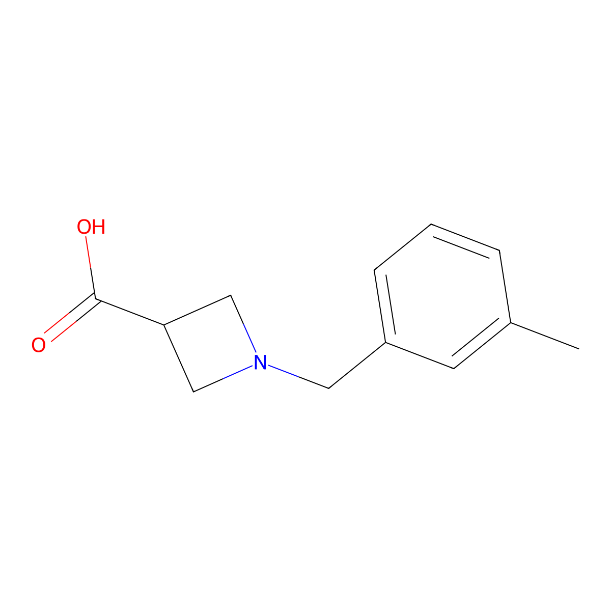 1-[(3-Methylphenyl)methyl]azetidine-3-carboxylic acid molecular structure, CAS 1339921-84-4