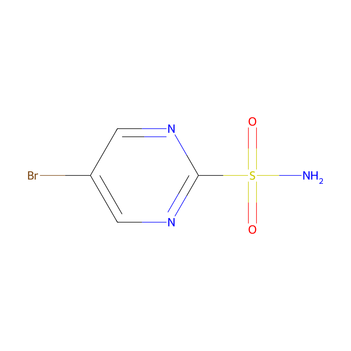 5-Bromopyrimidine-2-sulfonamide molecular structure, CAS 1339926-29-2