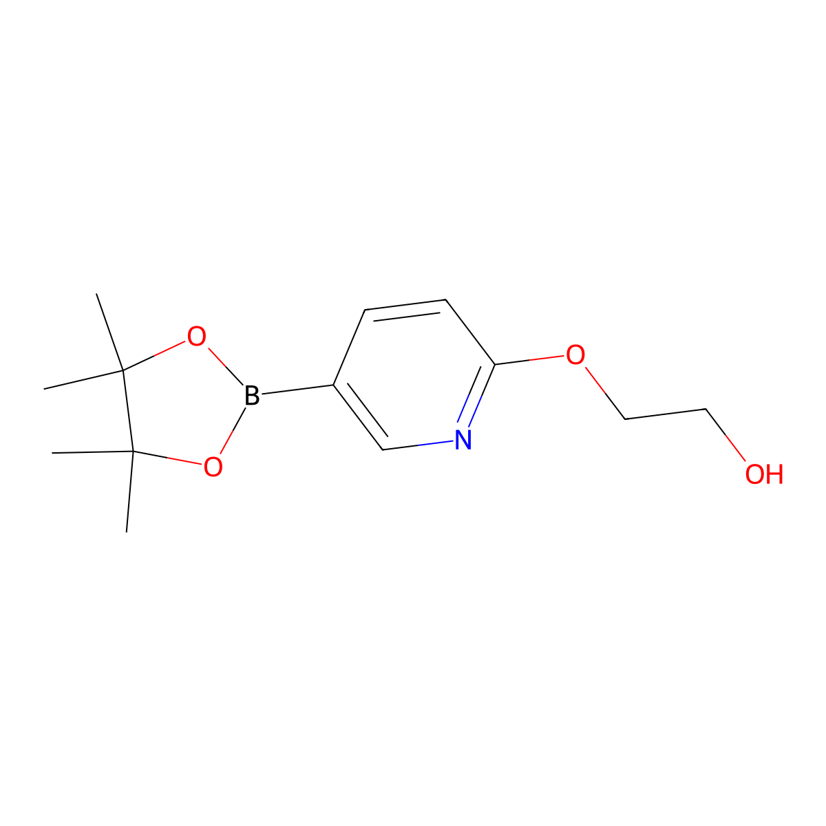 [6-(2-Hydroxyethoxy)pyridin-3-yl]boronic acid pinacol ester molecular structure, CAS 1339926-59-8