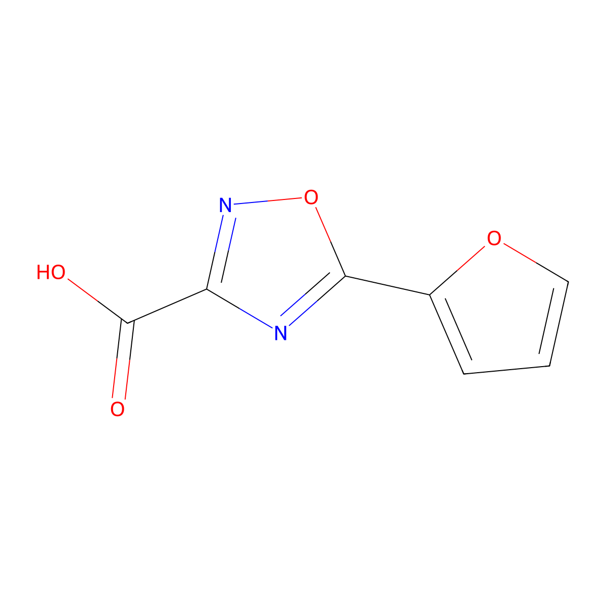 5-(Furan-2-yl)-1,2,4-oxadiazole-3-carboxylic acid molecular structure, CAS 1339927-39-7