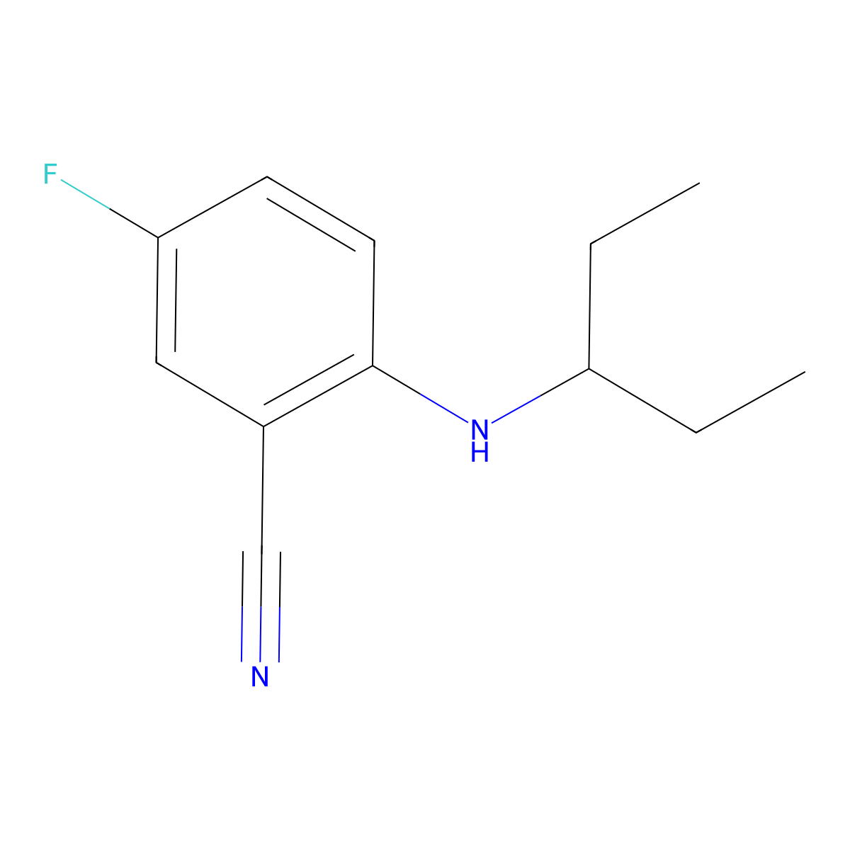 5-Fluoro-2-[(pentan-3-yl)amino]benzonitrile molecular structure, CAS 1339928-48-1