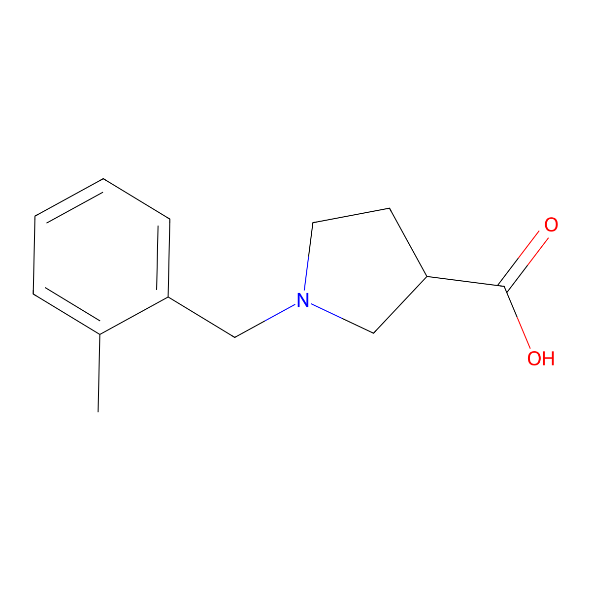 1-[(2-Methylphenyl)methyl]pyrrolidine-3-carboxylic acid molecular structure, CAS 1339929-66-6