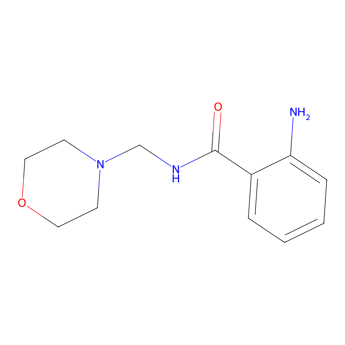 2-amino-N-(morpholin-4-ylmethyl)benzamide molecular structure, CAS 133993-57-4