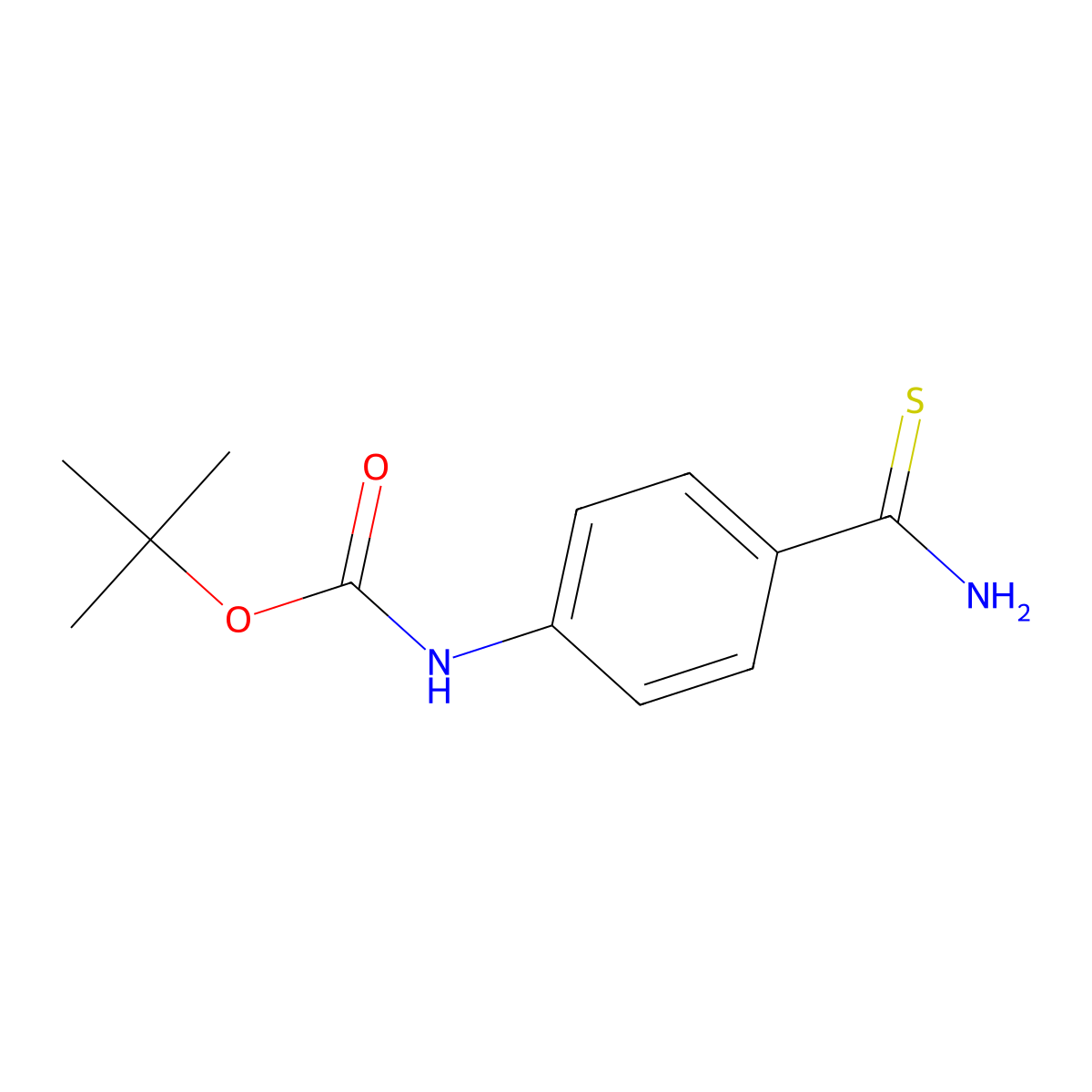 tert-butyl N-(4-carbamothioylphenyl)carbamate molecular structure, CAS 1339931-27-9