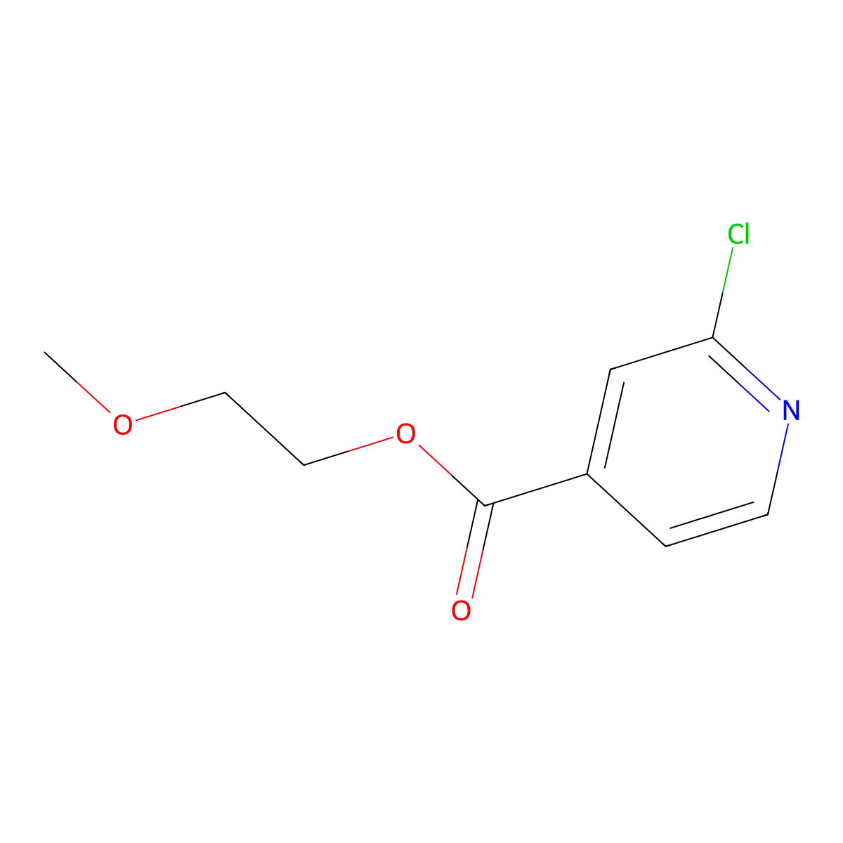 2-Methoxyethyl 2-chloropyridine-4-carboxylate molecular structure, CAS 1339933-06-0