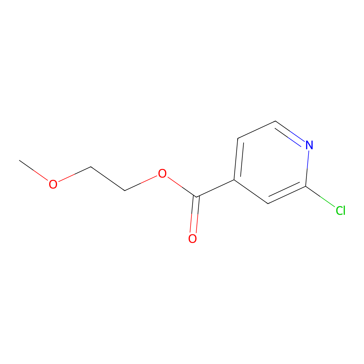 2-Methoxyethyl 2-chloropyridine-4-carboxylate molecular structure, CAS 1339933-06-0