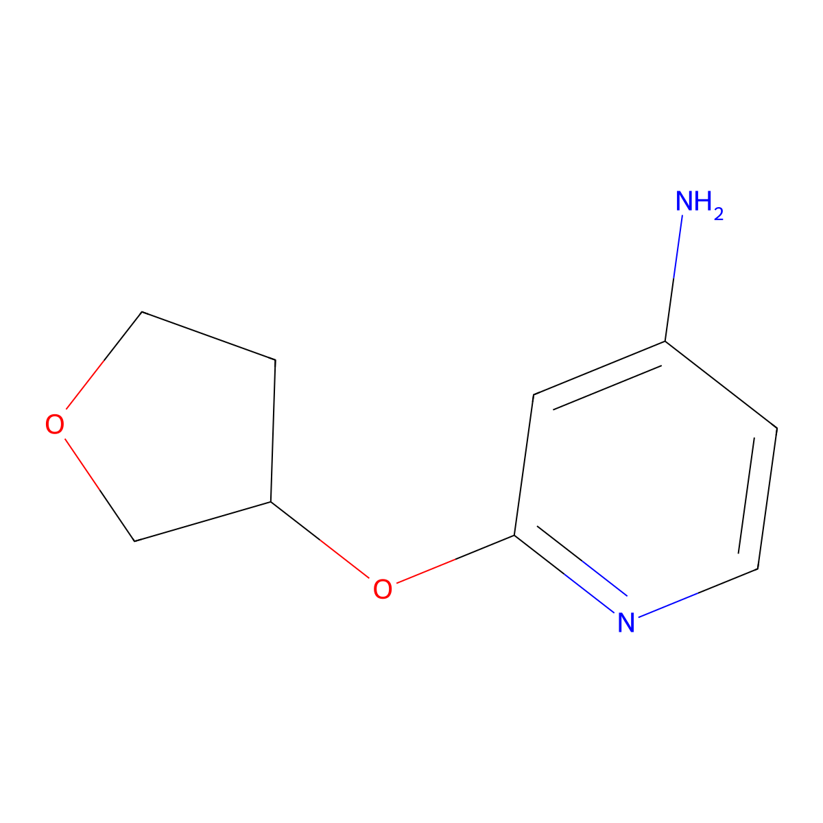 2-(Oxolan-3-yloxy)pyridin-4-amine molecular structure, CAS 1339933-64-0