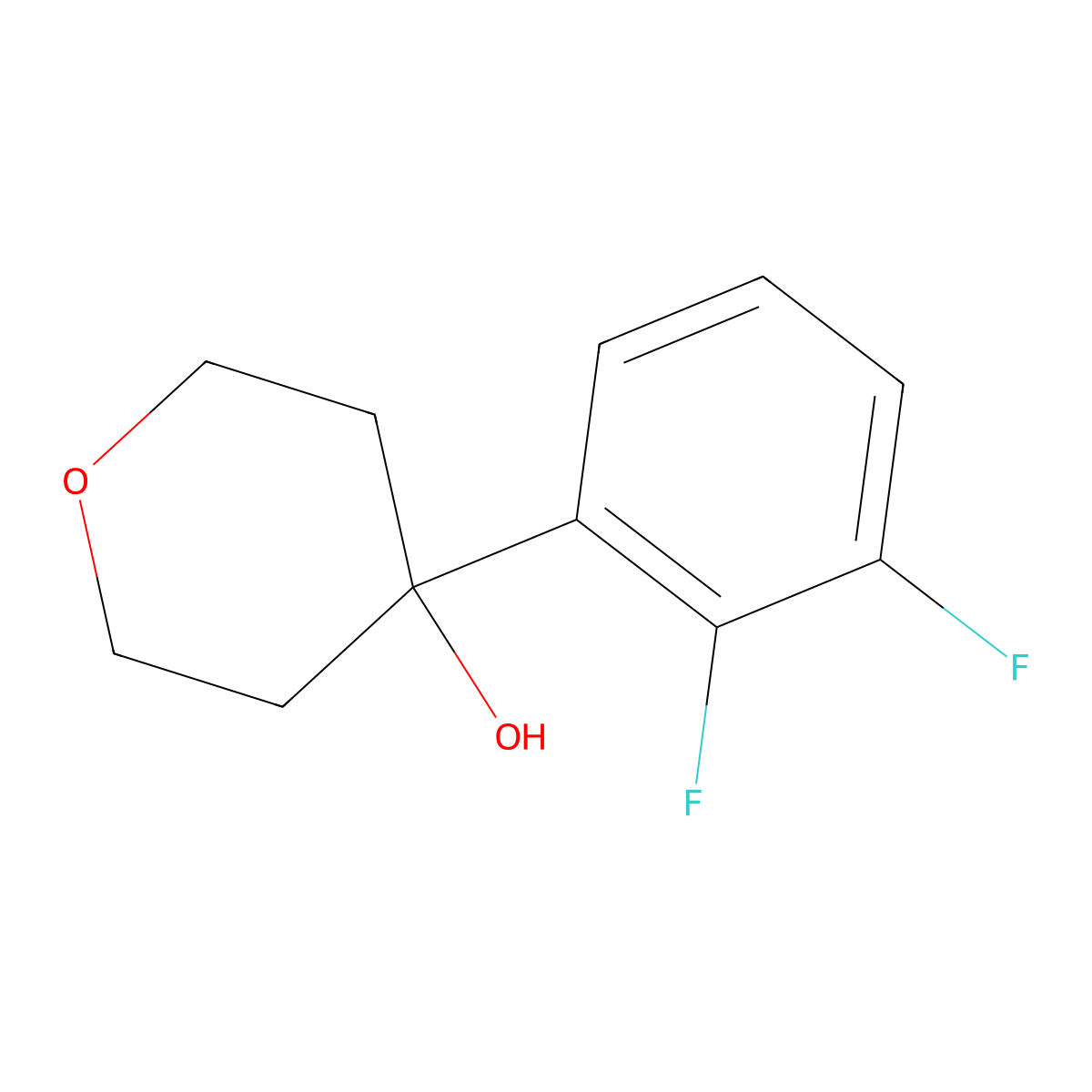4-(2,3-Difluorophenyl)tetrahydro-2H-pyran-4-ol molecular structure, CAS 1339934-06-3