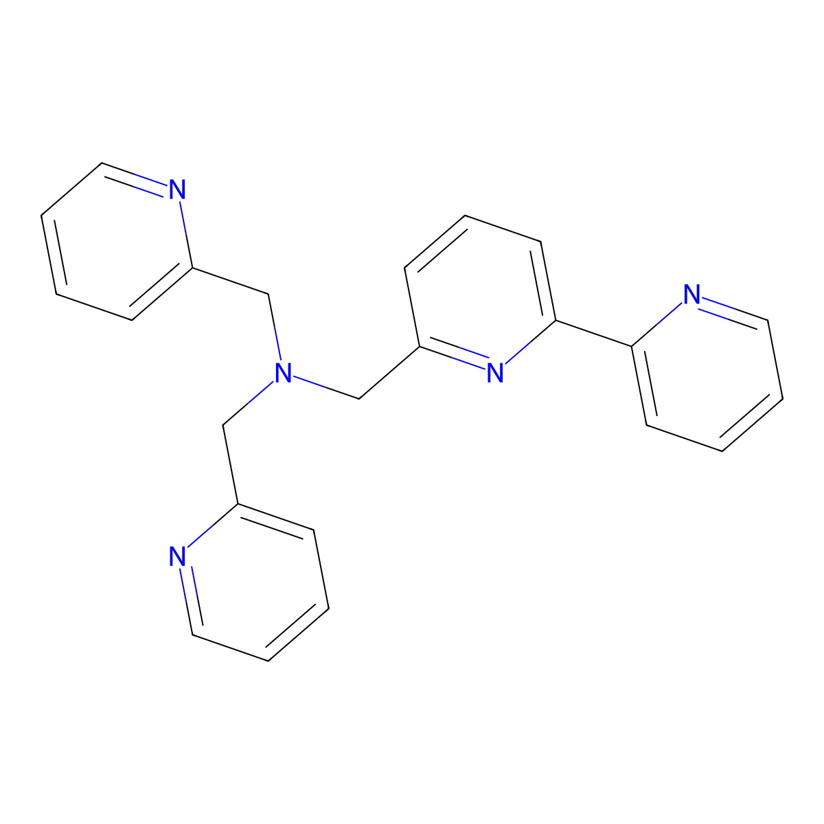 1-pyridin-2-yl-~{N}-(pyridin-2-ylmethyl)-~{N}-[(6-pyridin-2-ylpyridin-2-yl)methyl]methanamine molecular structure, CAS 1339945-49-1
