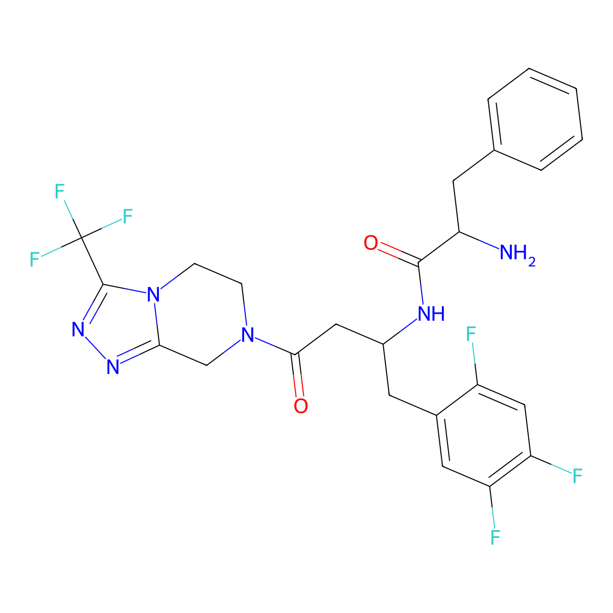 Sitagliptin fenilalanil molecular structure, CAS 1339955-03-1