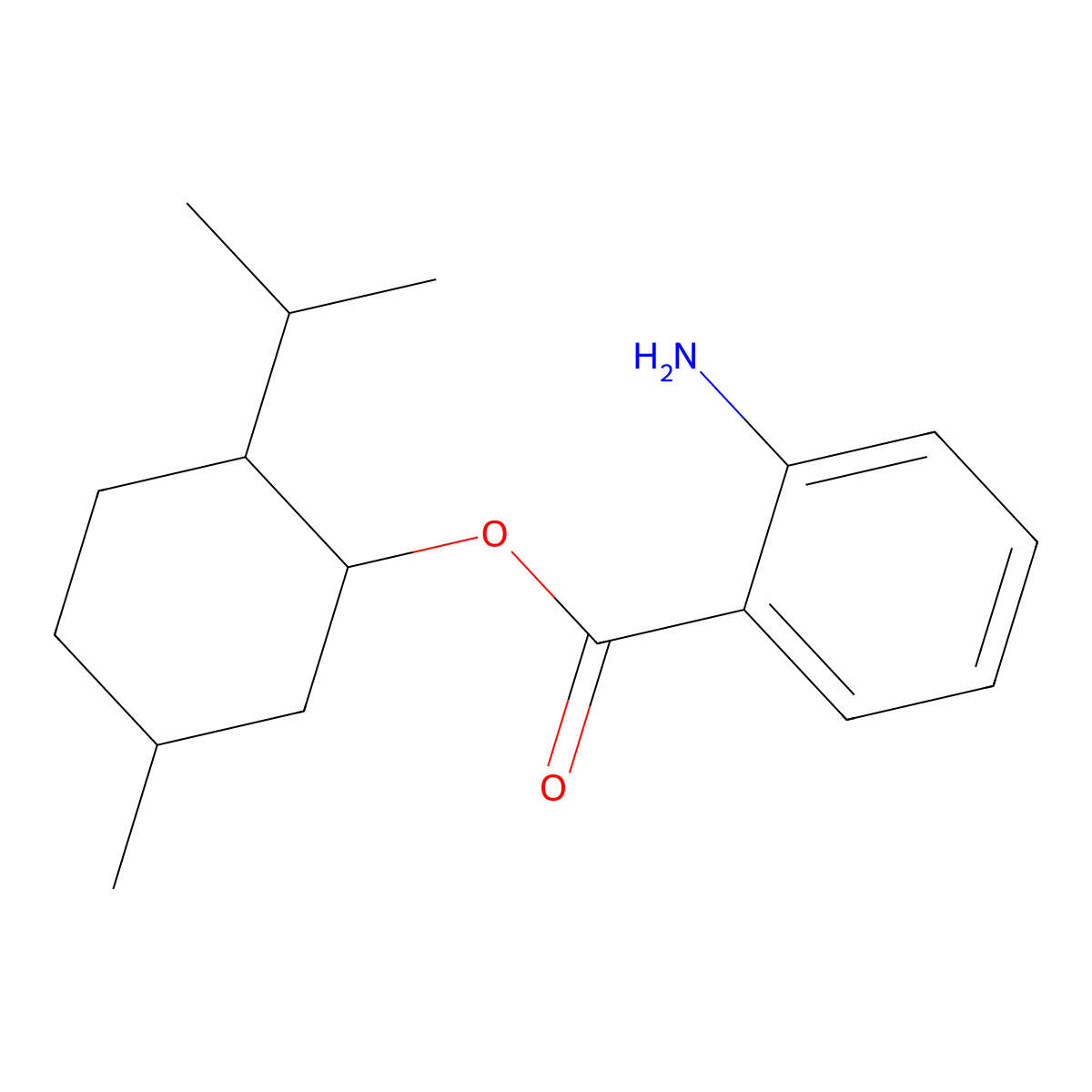 Menthyl Anthranilate molecular structure, CAS 134-09-8