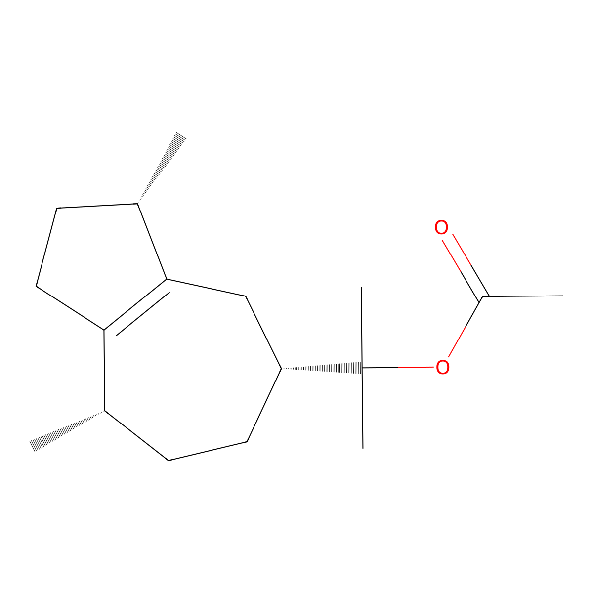 Guaiyl acetate molecular structure, CAS 134-28-1