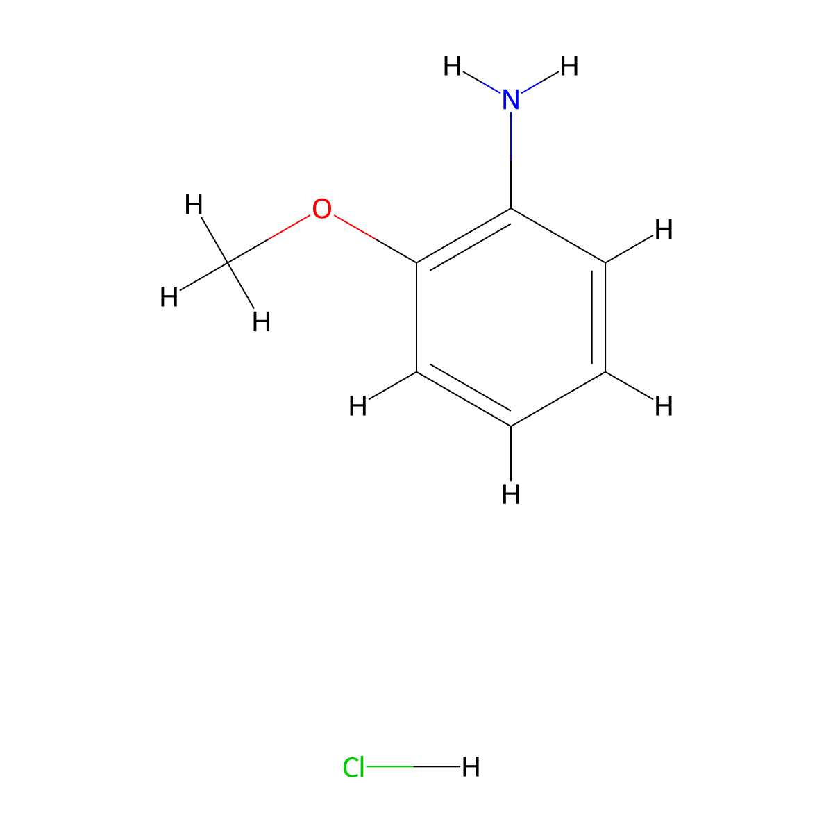 2-Anisidine hydrochloride molecular structure, CAS 134-29-2