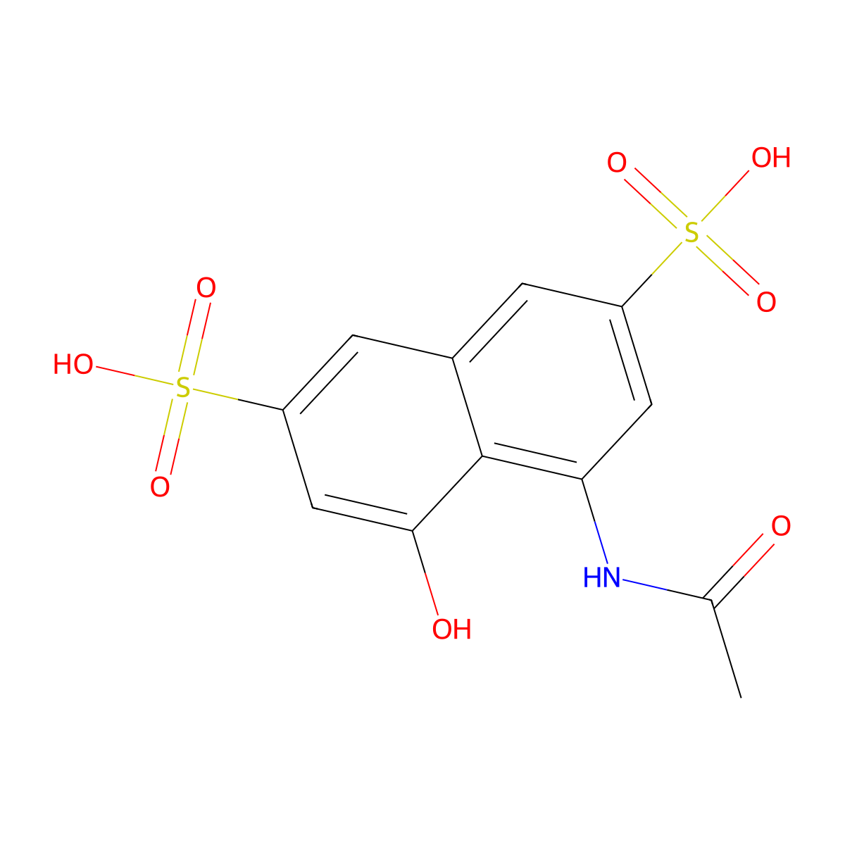 4-(Acetylamino)-5-hydroxy-2,7-naphthalenedisulfonic acid molecular structure, CAS 134-34-9