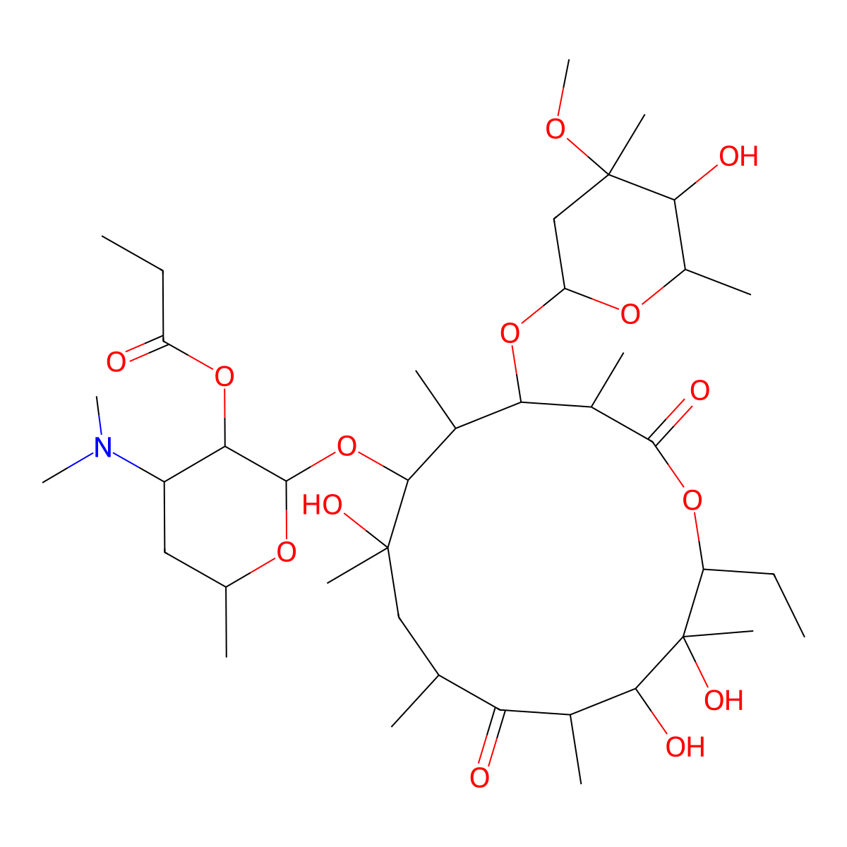 Erythromycin Propionate molecular structure, CAS 134-36-1