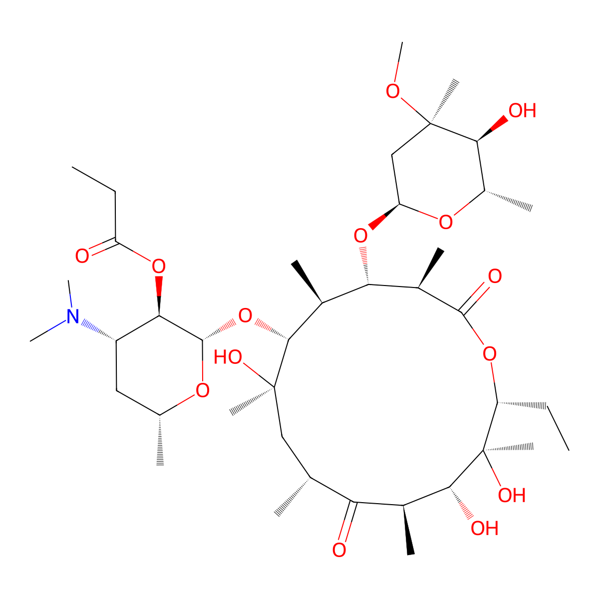 Erythromycin Propionate molecular structure, CAS 134-36-1