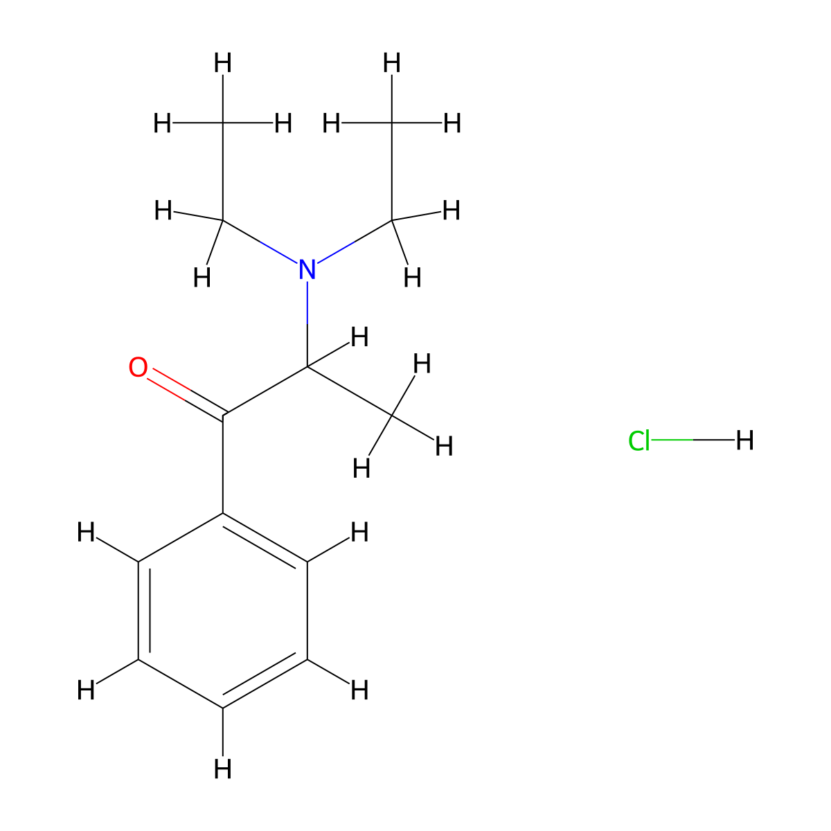 Diethylpropion Hydrochloride molecular structure, CAS 134-80-5