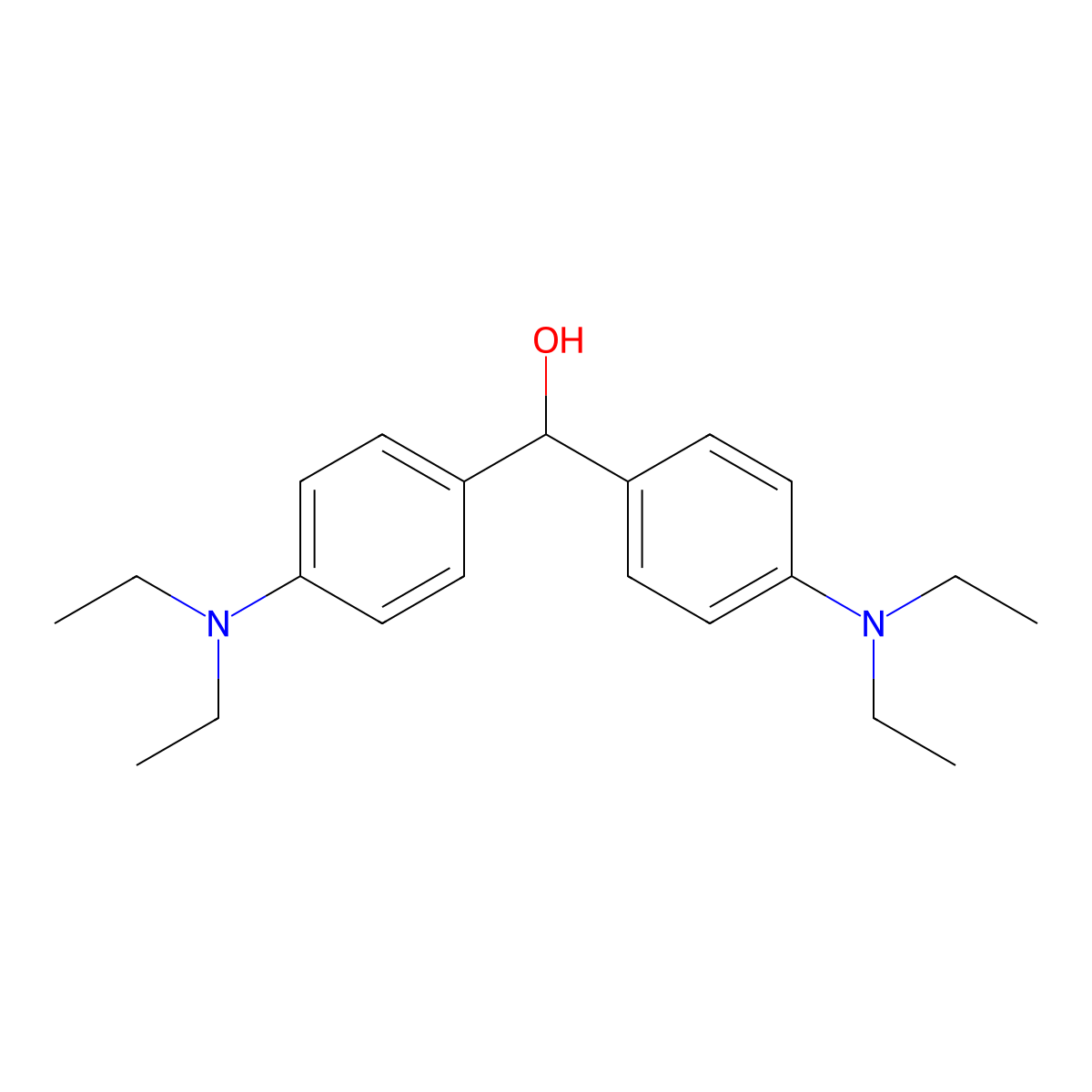 4,4'-Bis(diethylamino)benzhydryl alcohol molecular structure, CAS 134-91-8