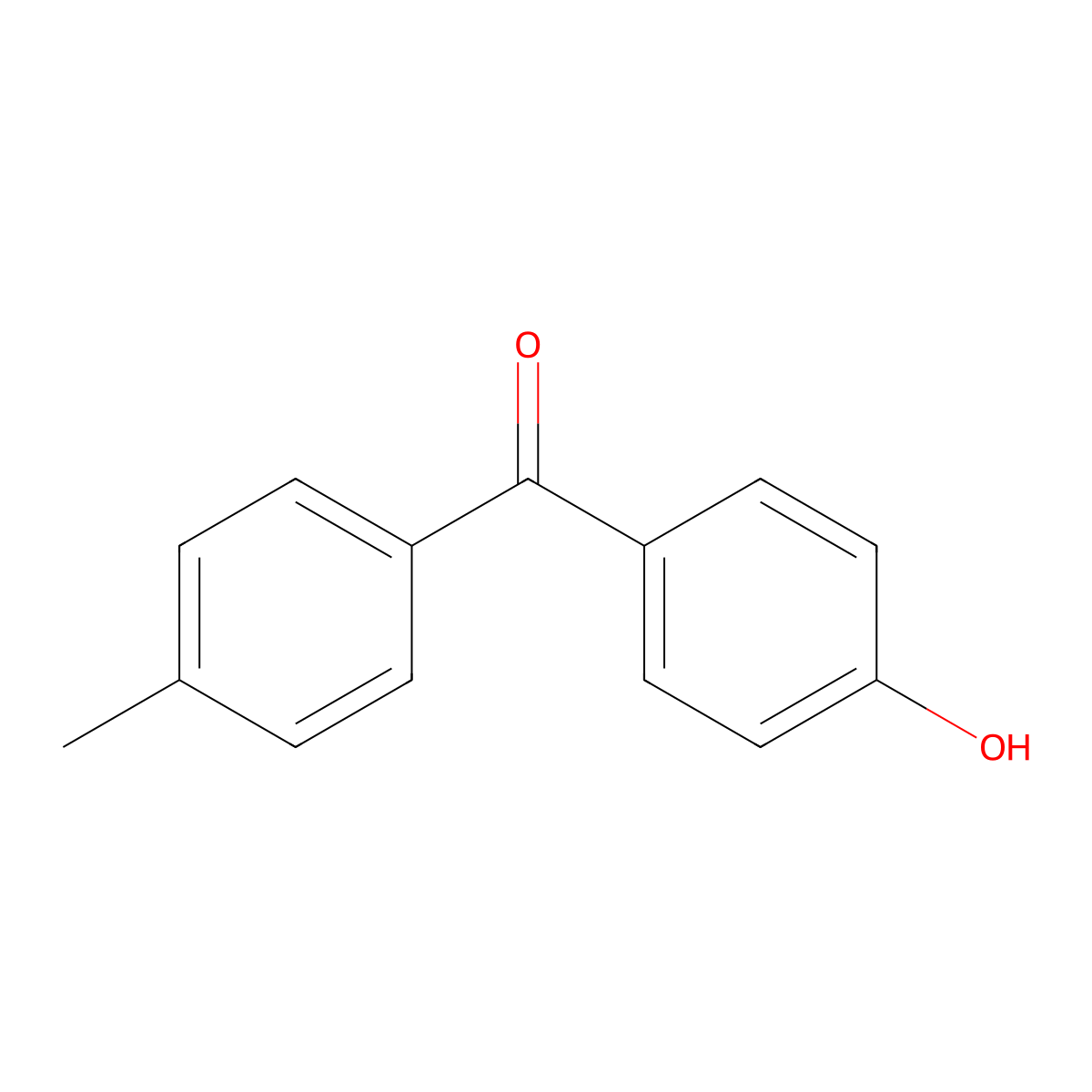 4-Hydroxy-4'-methylbenzophenone molecular structure, CAS 134-92-9