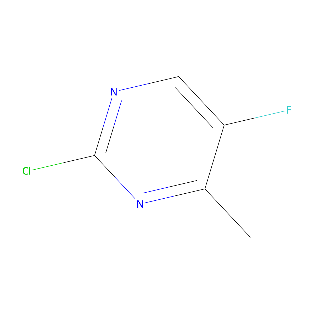 2-Chloro-5-fluoro-4-methylpyrimidine molecular structure, CAS 134000-96-7