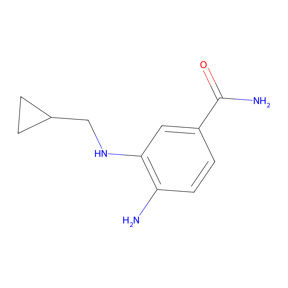 4-Amino-3-((cyclopropylmethyl)amino)benzamide molecular structure, CAS 1340024-40-9