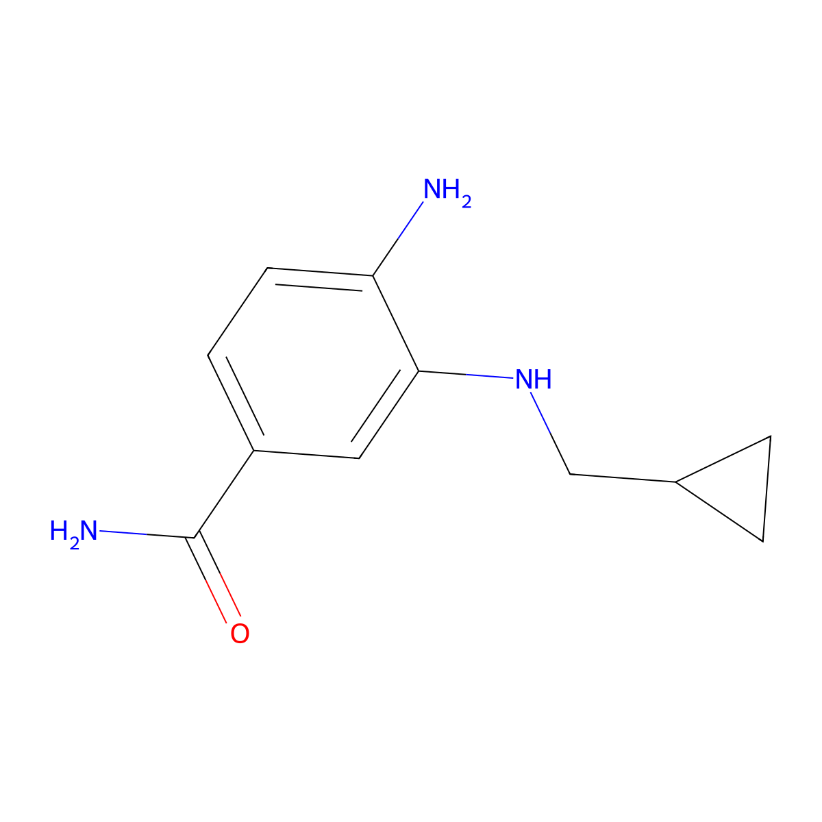 4-Amino-3-((cyclopropylmethyl)amino)benzamide molecular structure, CAS 1340024-40-9