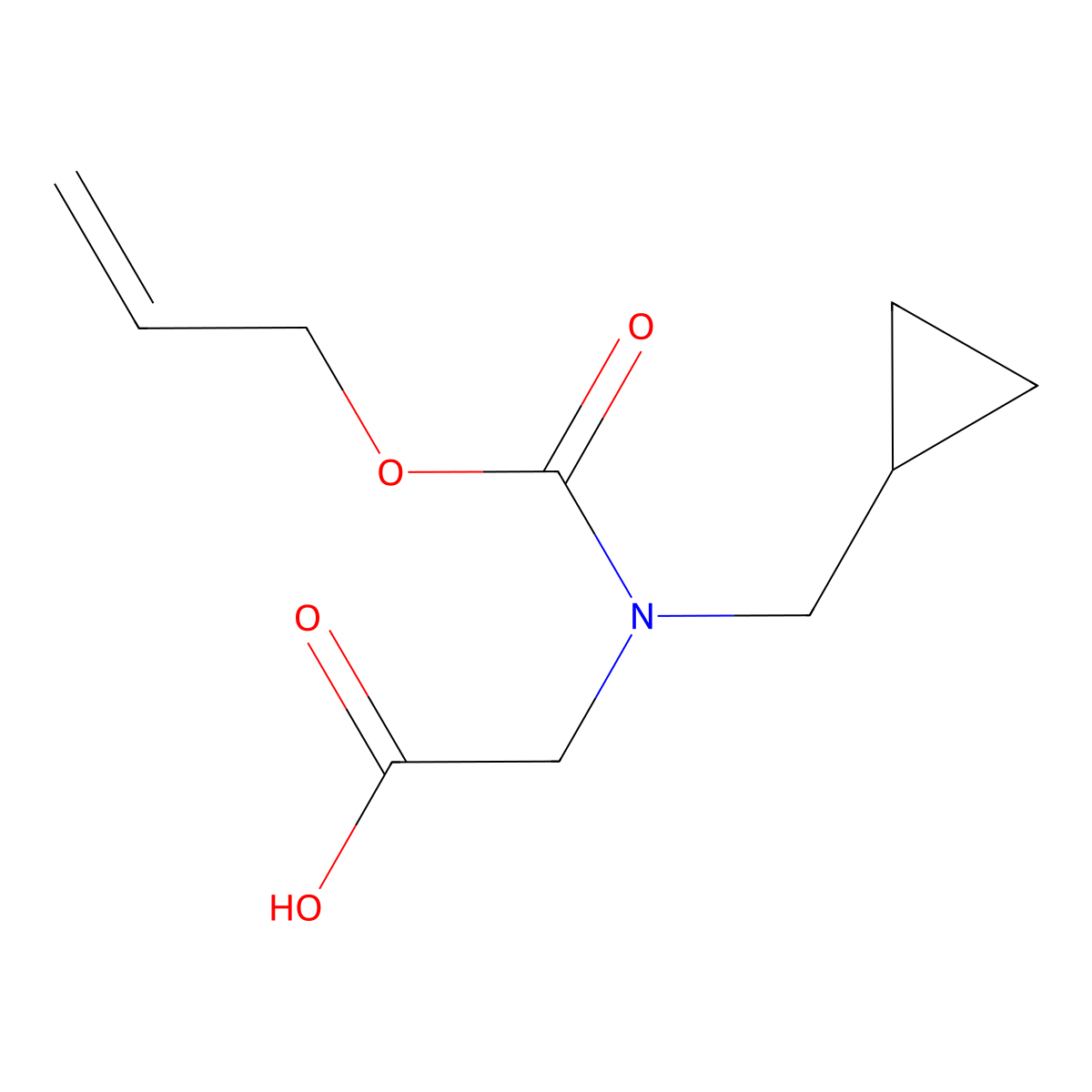 2-[(Cyclopropylmethyl)[(prop-2-en-1-yloxy)carbonyl]amino]acetic acid molecular structure, CAS 1340026-60-9