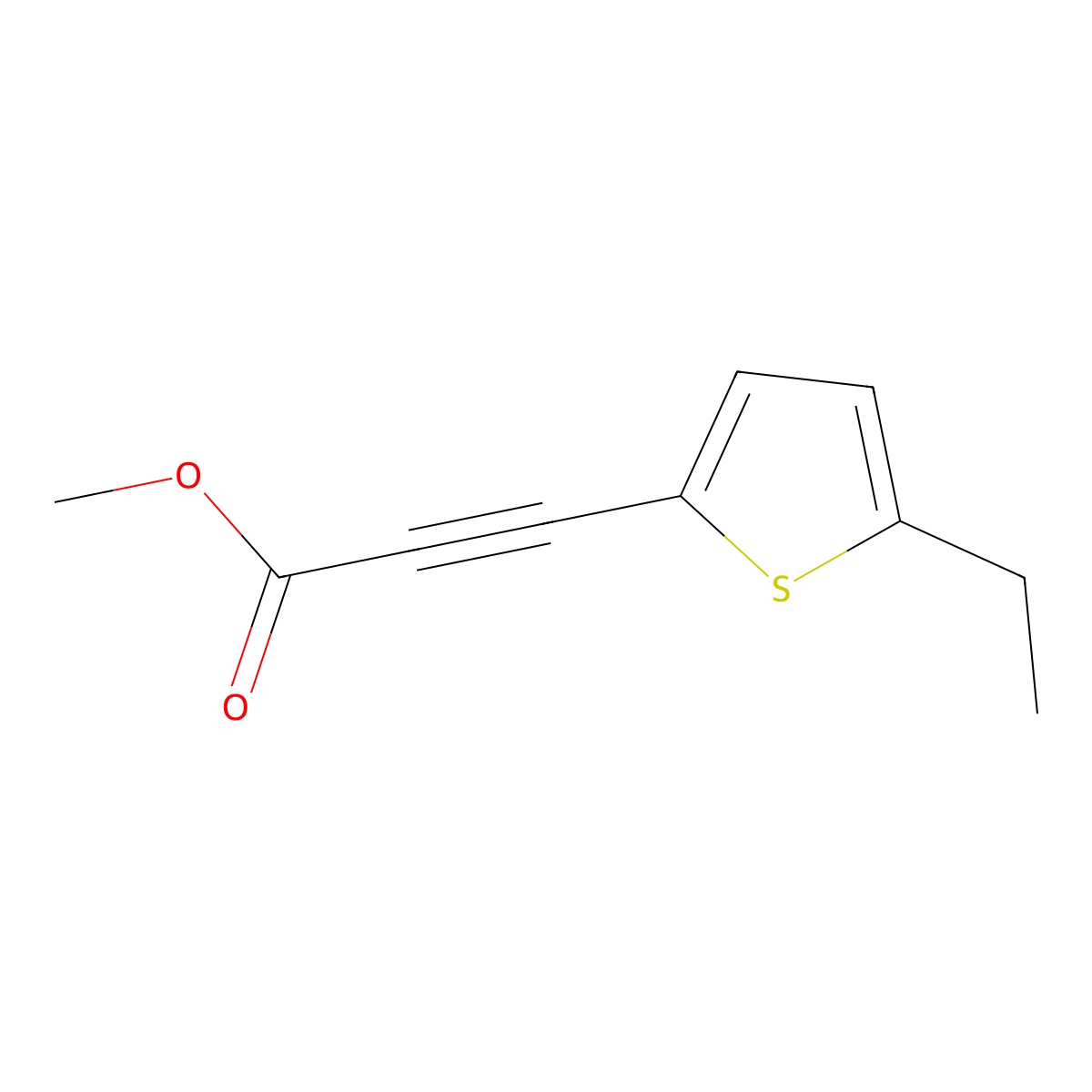 Methyl 3-(5-ethylthiophen-2-yl)prop-2-ynoate molecular structure, CAS 1340026-73-4