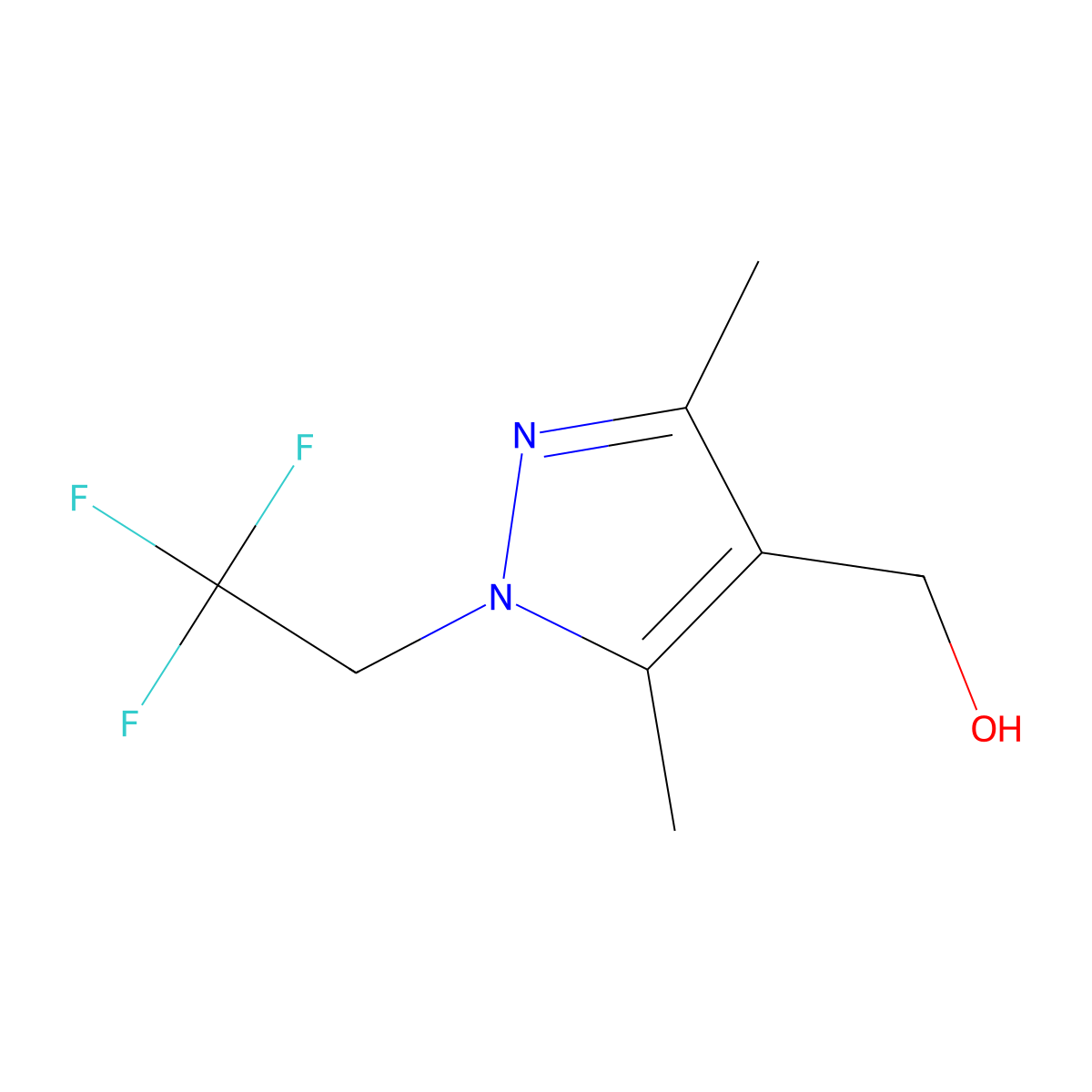 [3,5-dimethyl-1-(2,2,2-trifluoroethyl)-1H-pyrazol-4-yl]methanol molecular structure, CAS 1340026-88-1