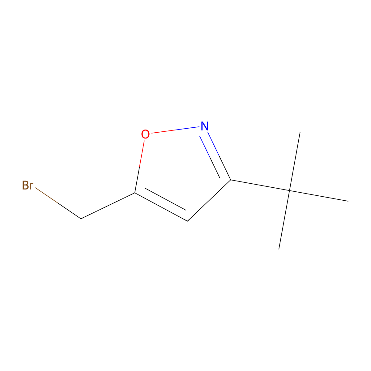 5-(Bromomethyl)-3-tert-butyl-1,2-oxazole molecular structure, CAS 1340027-00-0