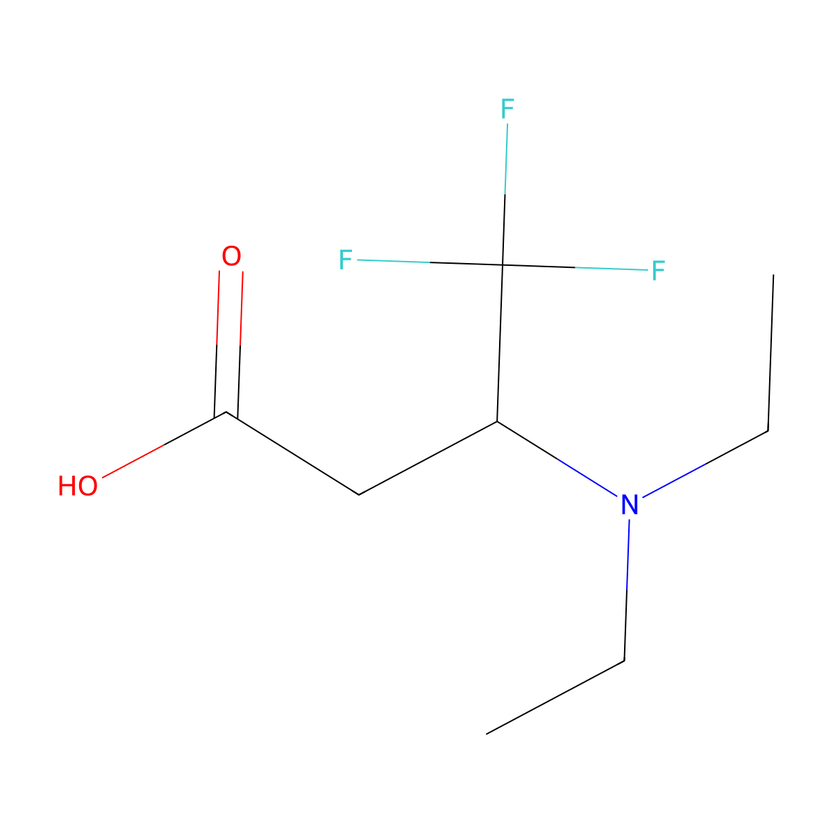 3-(Diethylamino)-4,4,4-trifluorobutanoic acid molecular structure, CAS 1340028-19-4