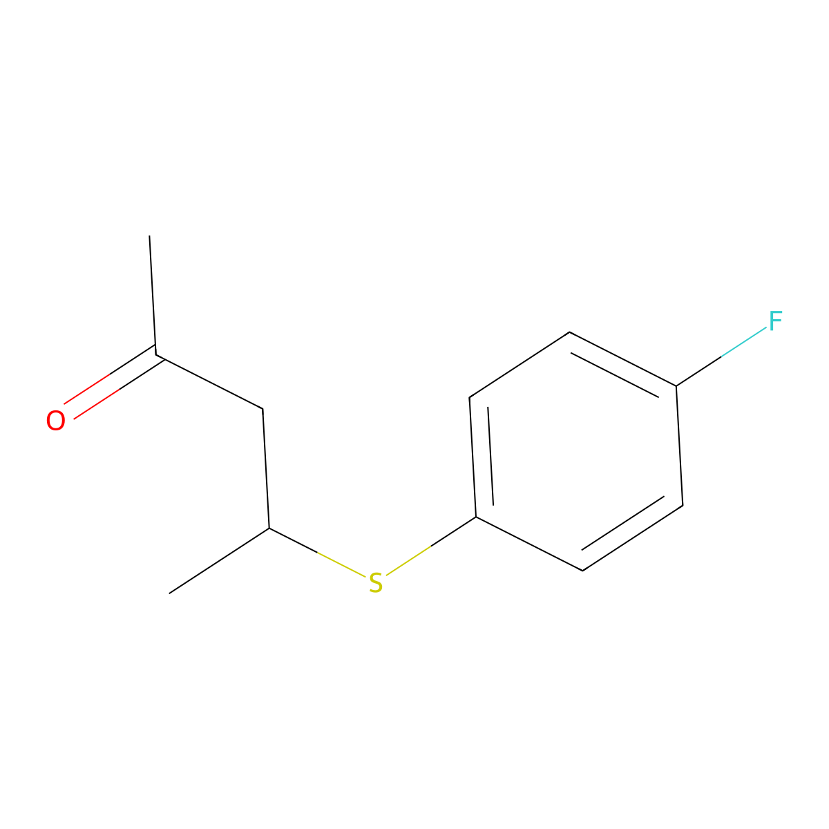 4-((4-Fluorophenyl)thio)pentan-2-one molecular structure, CAS 1340028-38-7