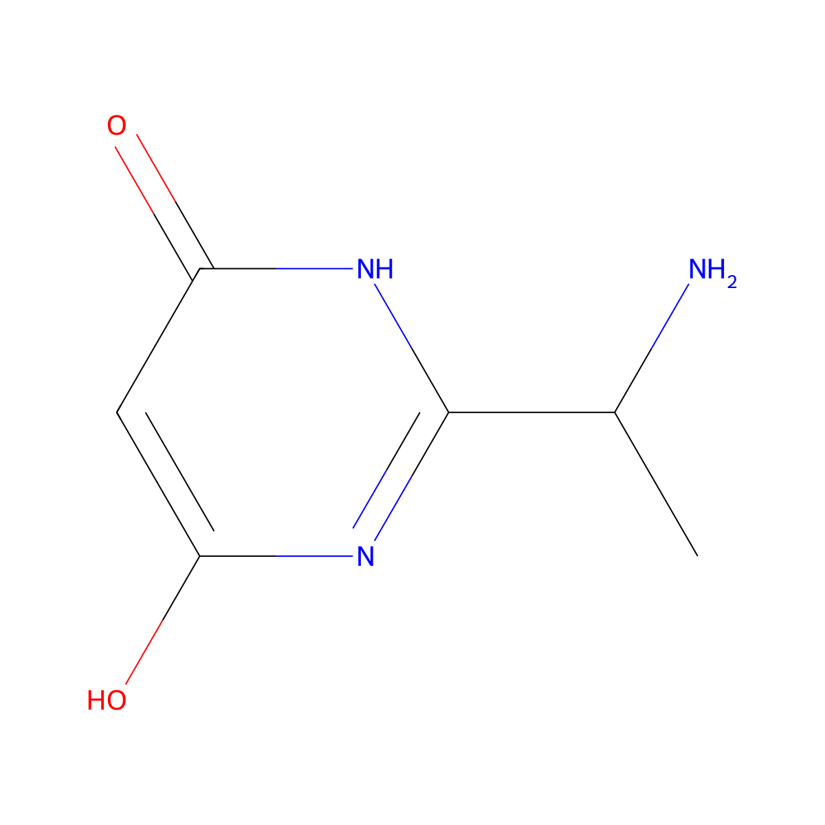 2-(1-Aminoethyl)-6-hydroxypyrimidin-4(3h)-one molecular structure, CAS 1340028-73-0
