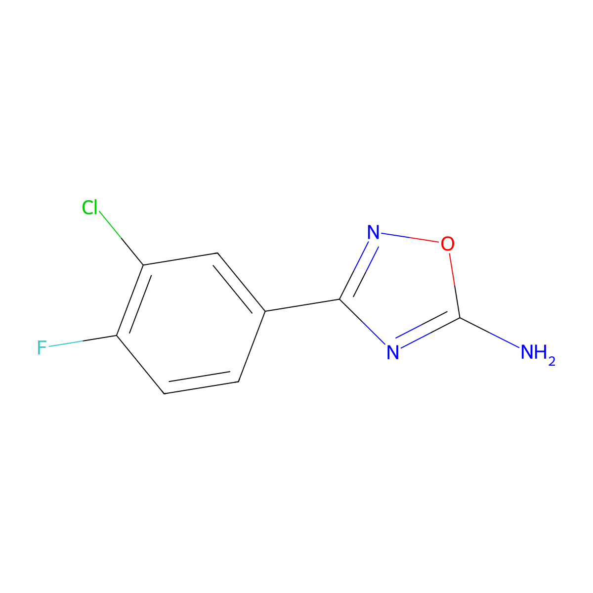 3-(3-Chloro-4-fluorophenyl)-1,2,4-oxadiazol-5-amine molecular structure, CAS 1340028-93-4