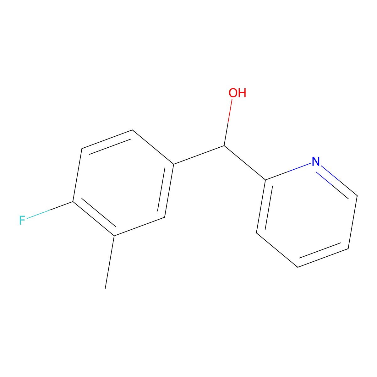 4-Fluoro-3-methylphenyl-(2-pyridyl)methanol molecular structure, CAS 1340029-13-1
