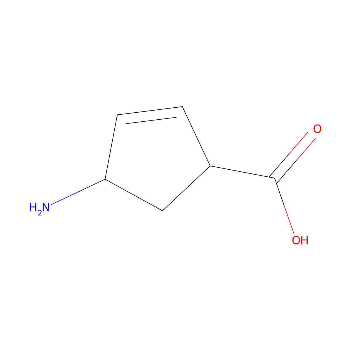 (1R,4S)-4-Aminocyclopent-2-ene-1-carboxylic acid molecular structure, CAS 134003-04-6
