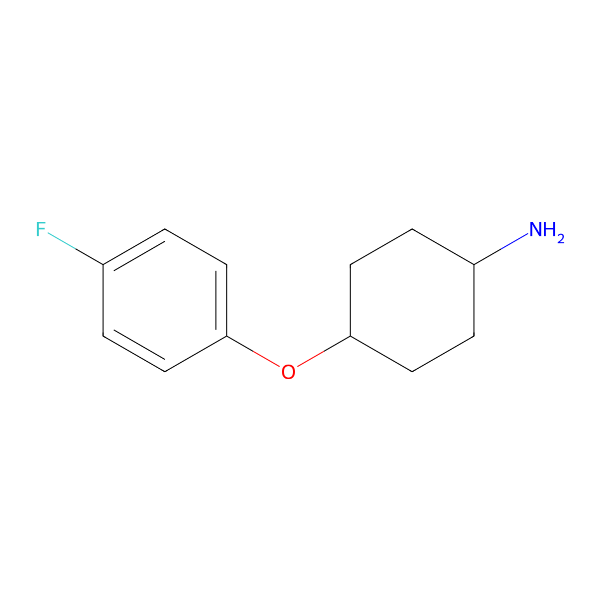 (1R,4r)-4-(4-fluorophenoxy)cyclohexan-1-amine molecular structure, CAS 1340030-54-7