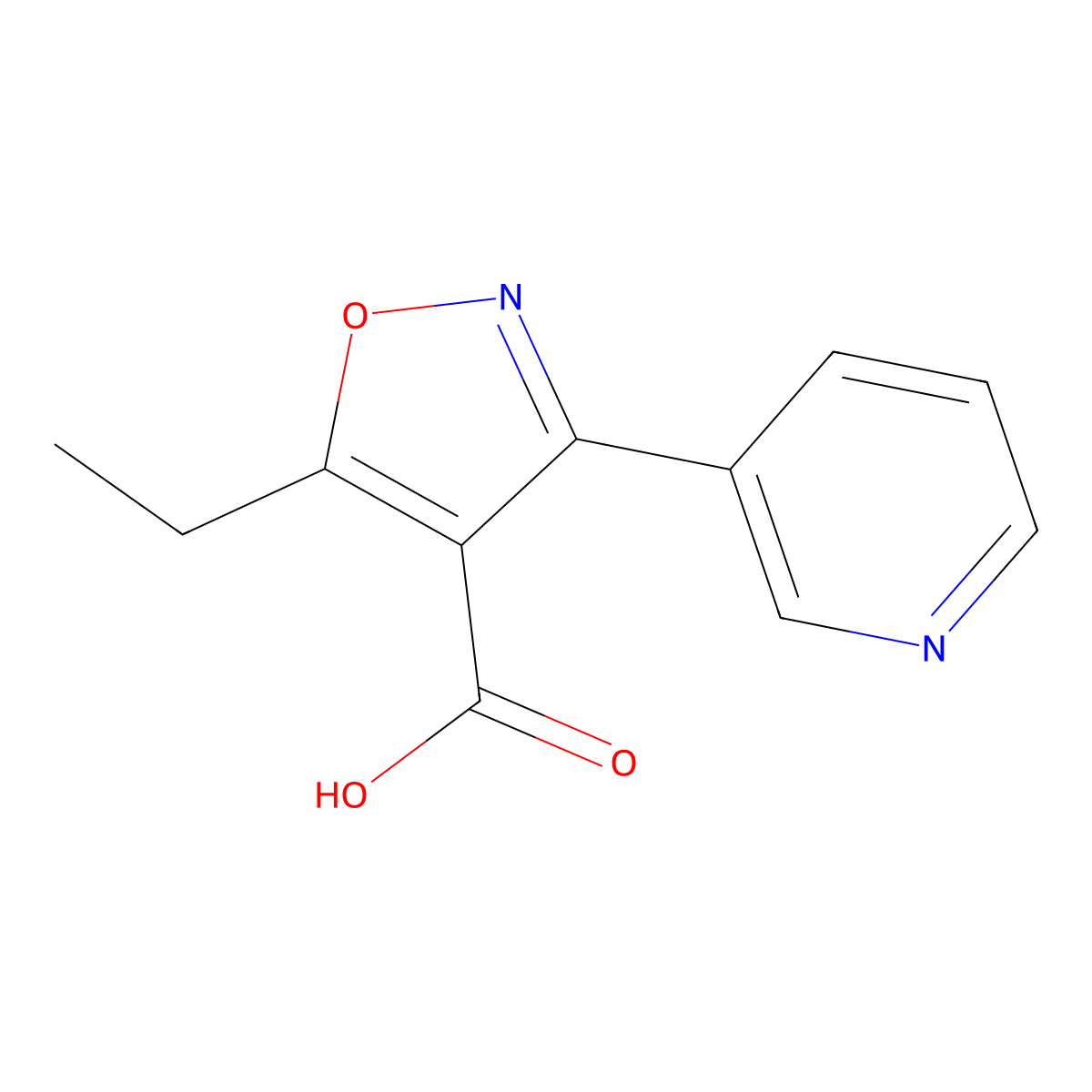 5-Ethyl-3-(pyridin-3-yl)isoxazole-4-carboxylic acid molecular structure, CAS 1340031-52-8