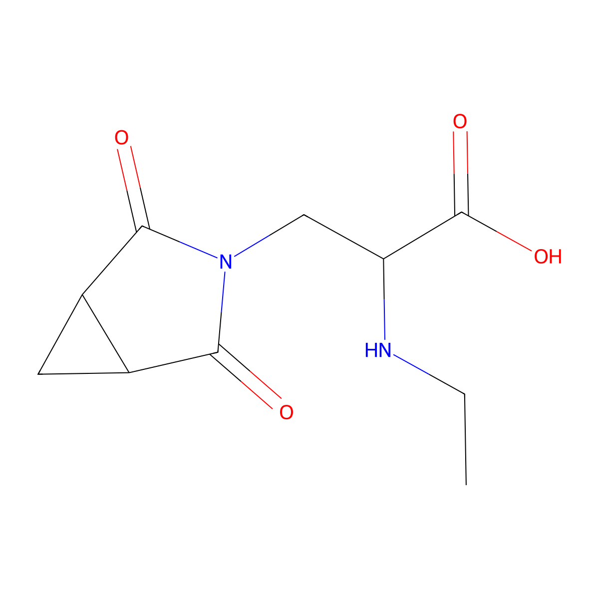 3-(2,4-Dioxo-3-azabicyclo[3.1.0]hexan-3-yl)-2-(ethylamino)propanoic acid molecular structure, CAS 1340031-61-9