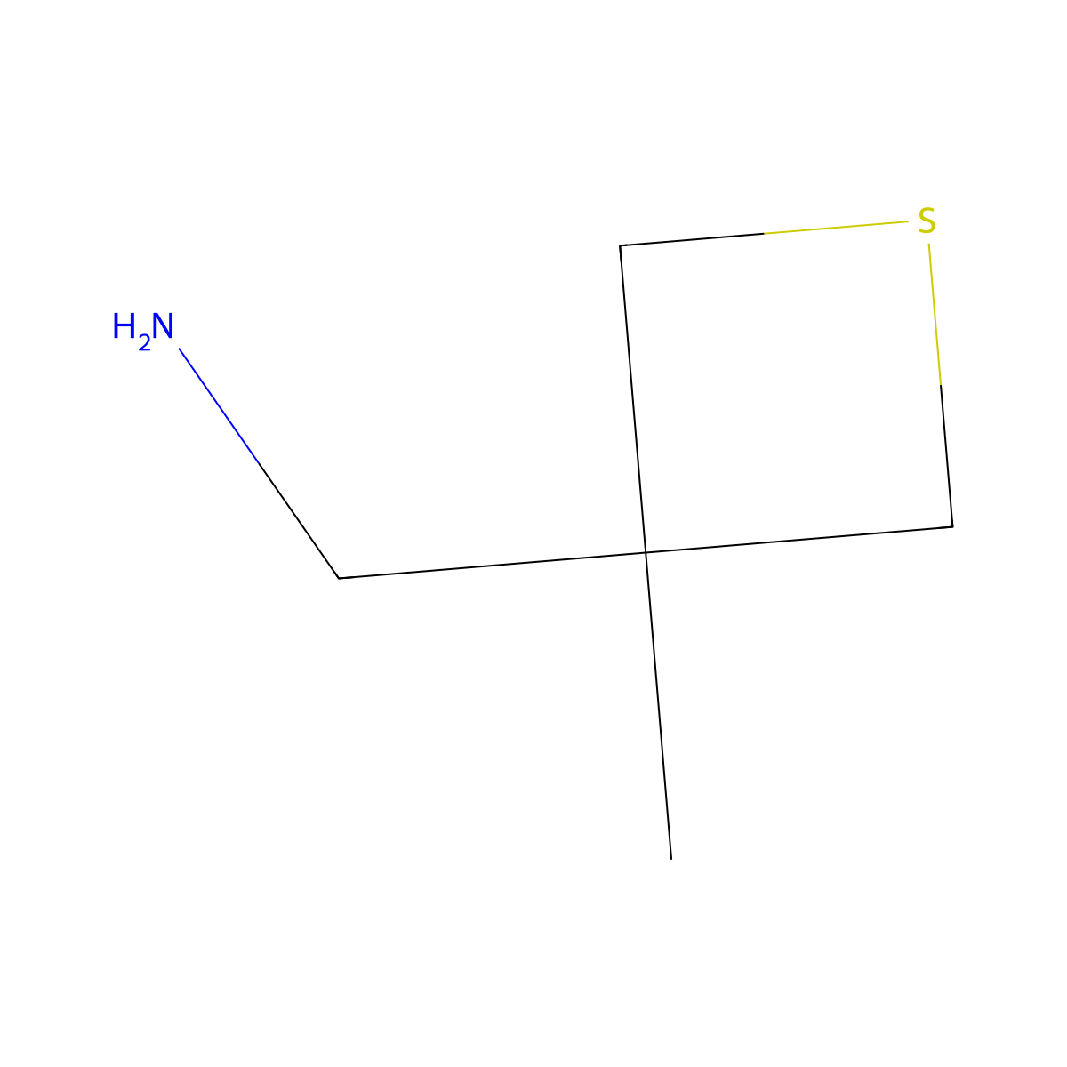 (3-Methylthietan-3-yl)methanamine molecular structure, CAS 1340033-00-2