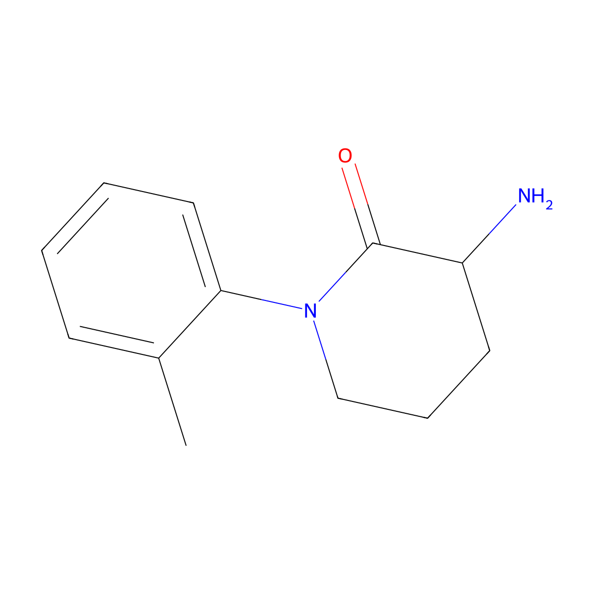 3-Amino-1-(2-methylphenyl)piperidin-2-one molecular structure, CAS 1340035-39-3