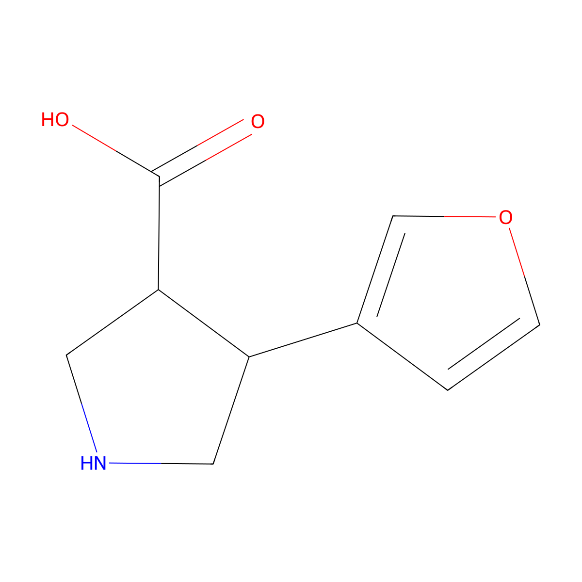 4-(Furan-3-yl)pyrrolidine-3-carboxylic acid molecular structure, CAS 1340035-43-9