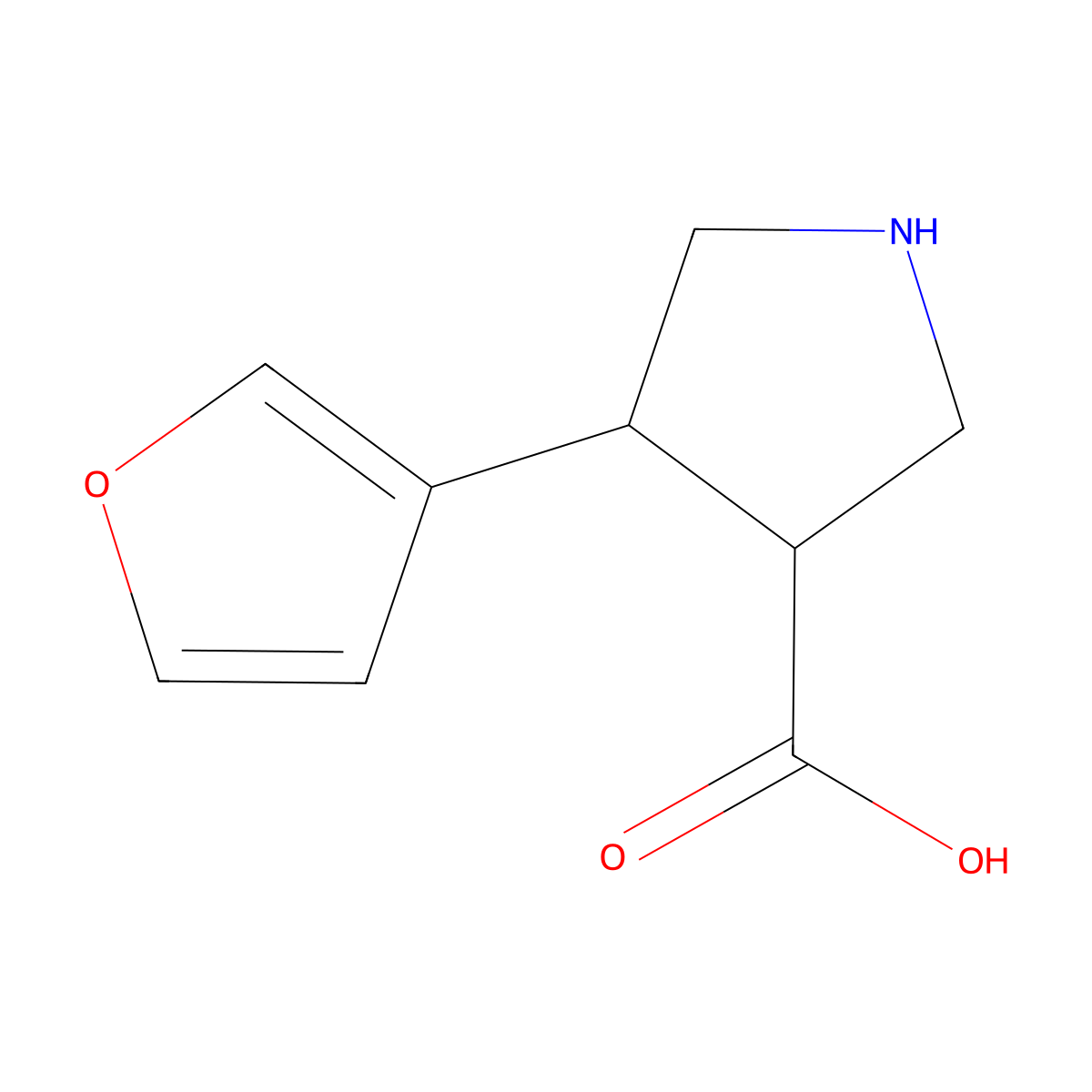4-(Furan-3-yl)pyrrolidine-3-carboxylic acid molecular structure, CAS 1340035-43-9