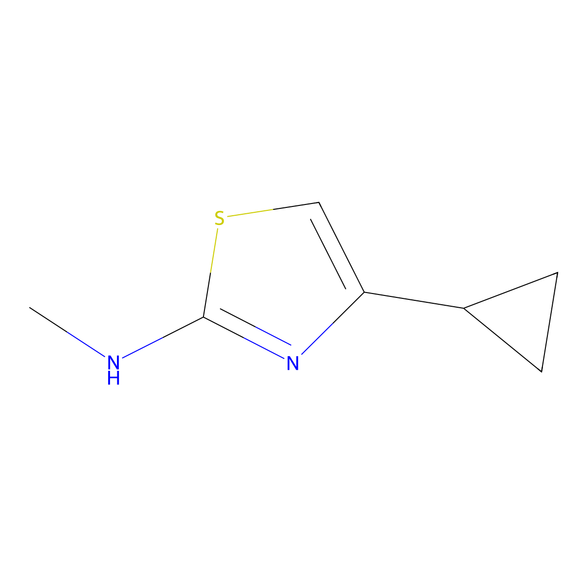 4-cyclopropyl-N-methyl-1,3-thiazol-2-amine molecular structure, CAS 1340035-84-8