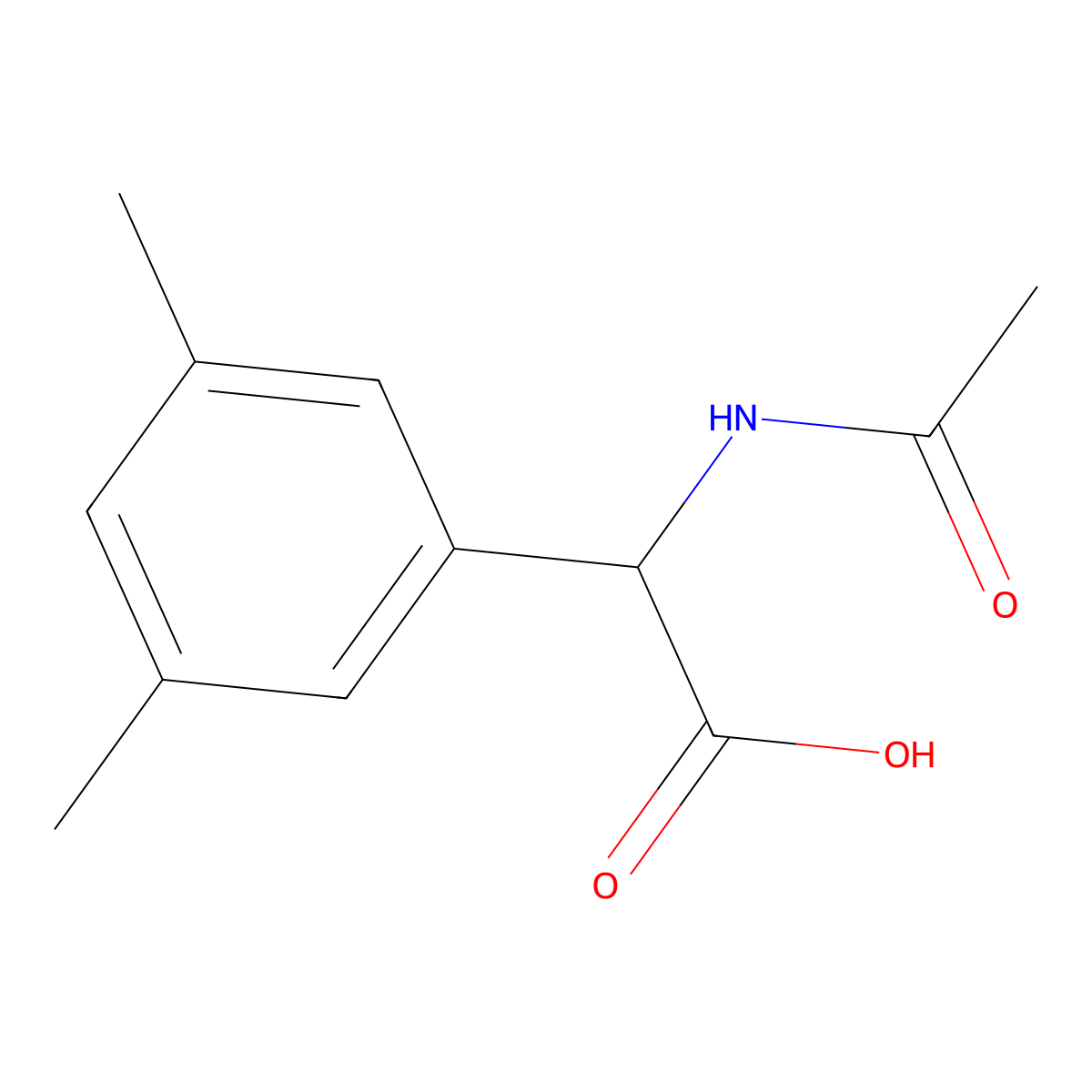 2-(3,5-Dimethylphenyl)-2-acetamidoacetic acid molecular structure, CAS 1340036-94-3