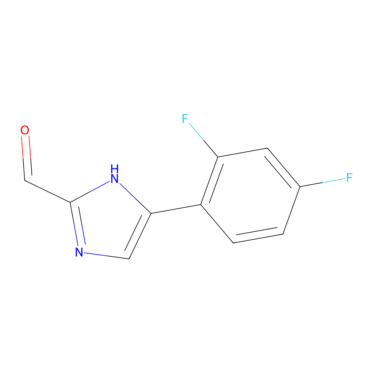 4-(2,4-difluorophenyl)-1H-imidazole-2-carbaldehyde molecular structure, CAS 1340039-26-0