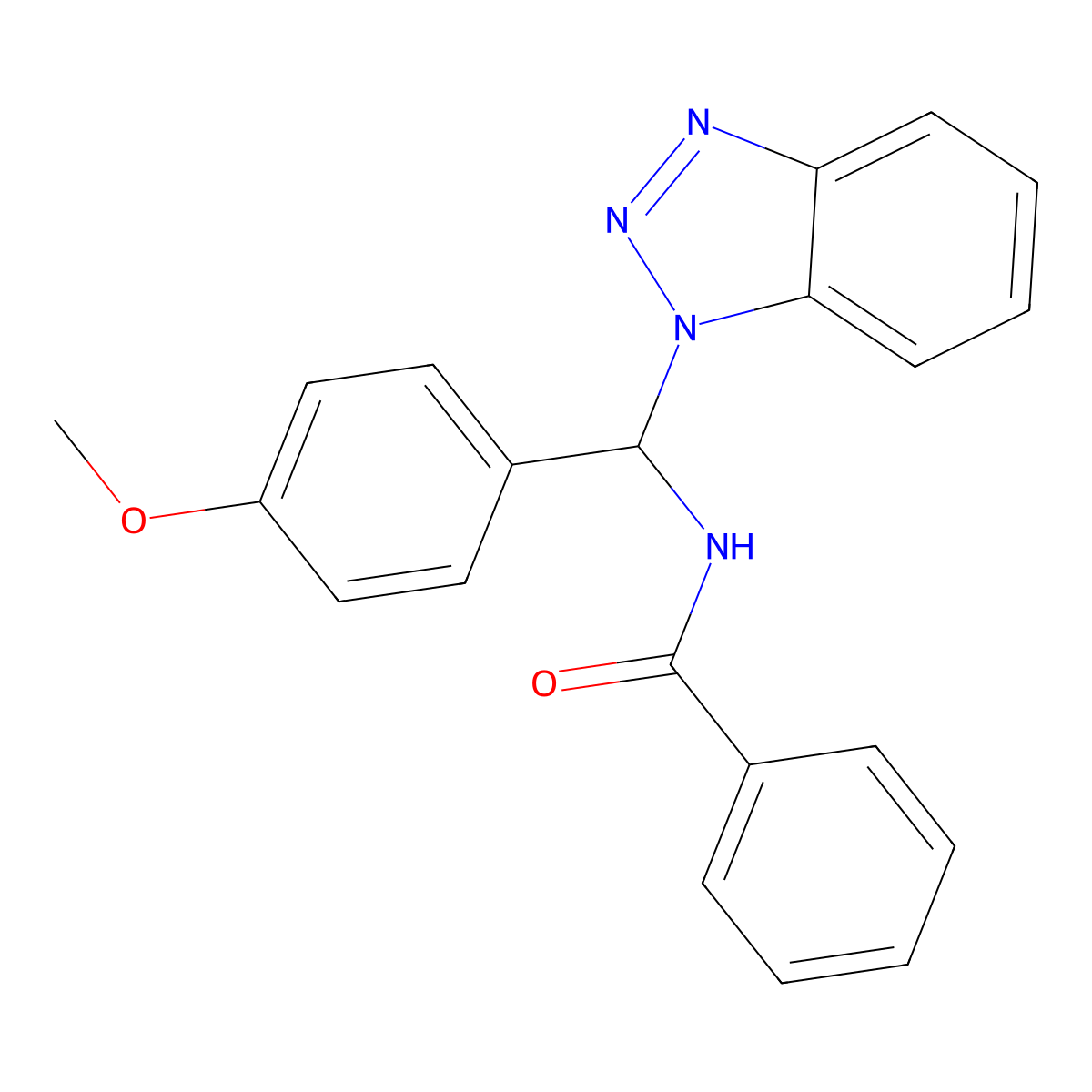 N-[1H-1,2,3-Benzotriazol-1-yl(4-methoxyphenyl)methyl]benzamide molecular structure, CAS 134004-79-8